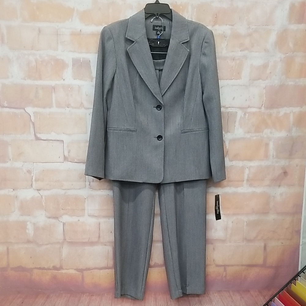 NWT Isabella SIZE 12 Charcoal Gray Women's 2pc Suit